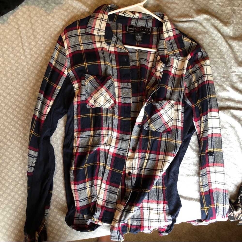 Plaid Long Sleeve Collared Shirt